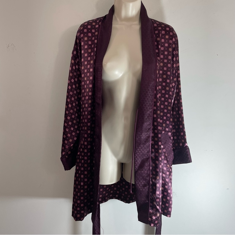 Vintage Victorias Secret Robe Womens One Size O/S Sleepwear Belt Burgundy new. - Picture 3 of 8